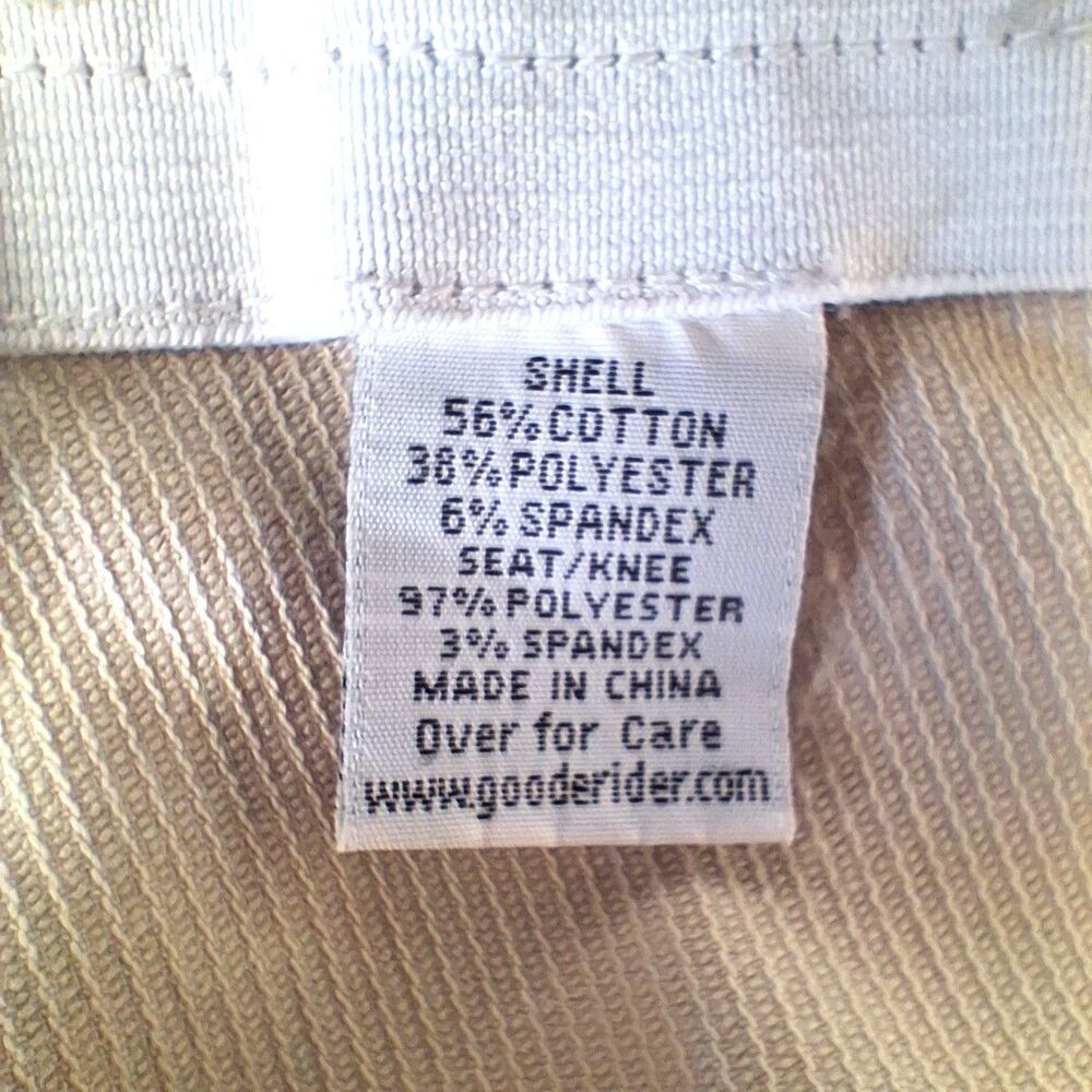 Goode Rider Women's Tan Ribbed Riding Breeches Pants Size 24R - Picture 11 of 12